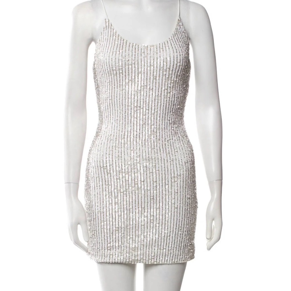 Elegant Silver Sequin Dress
